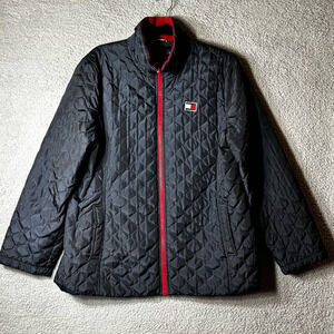 Tommy Hilfiger Jacket Womens XL Blue Quilted Water Repellent Full‎ Zip Jacket